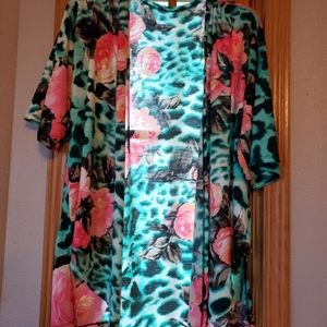 Leopard floral Kimono